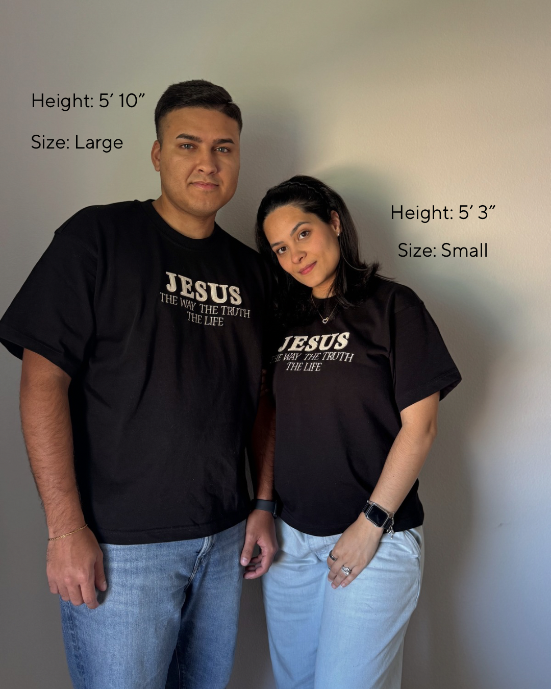 Jesus the way, truth and life | Embroidered Patchwork Oversized Shirt