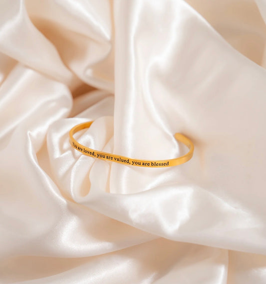You are loved… | Gold Affirmation Cuff Bracelet