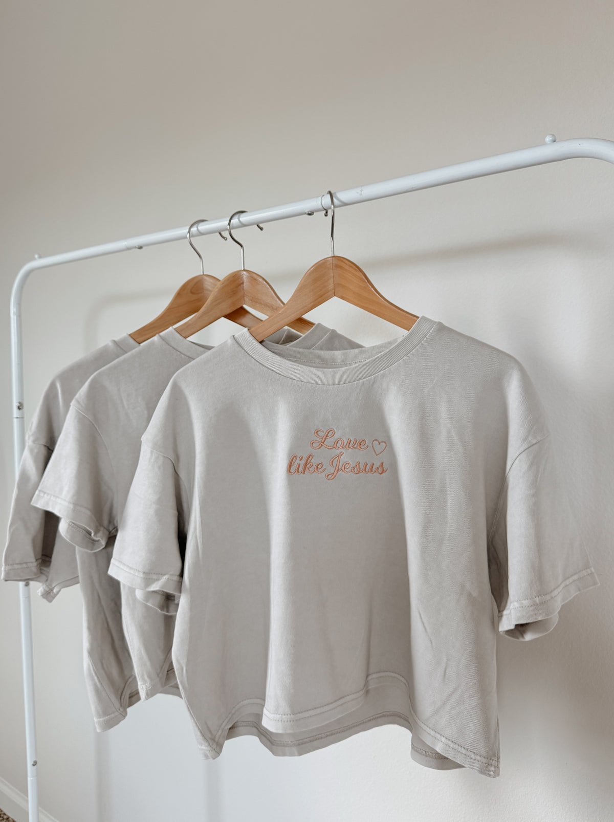 Love Like Jesus | Embroidered Crop Tee