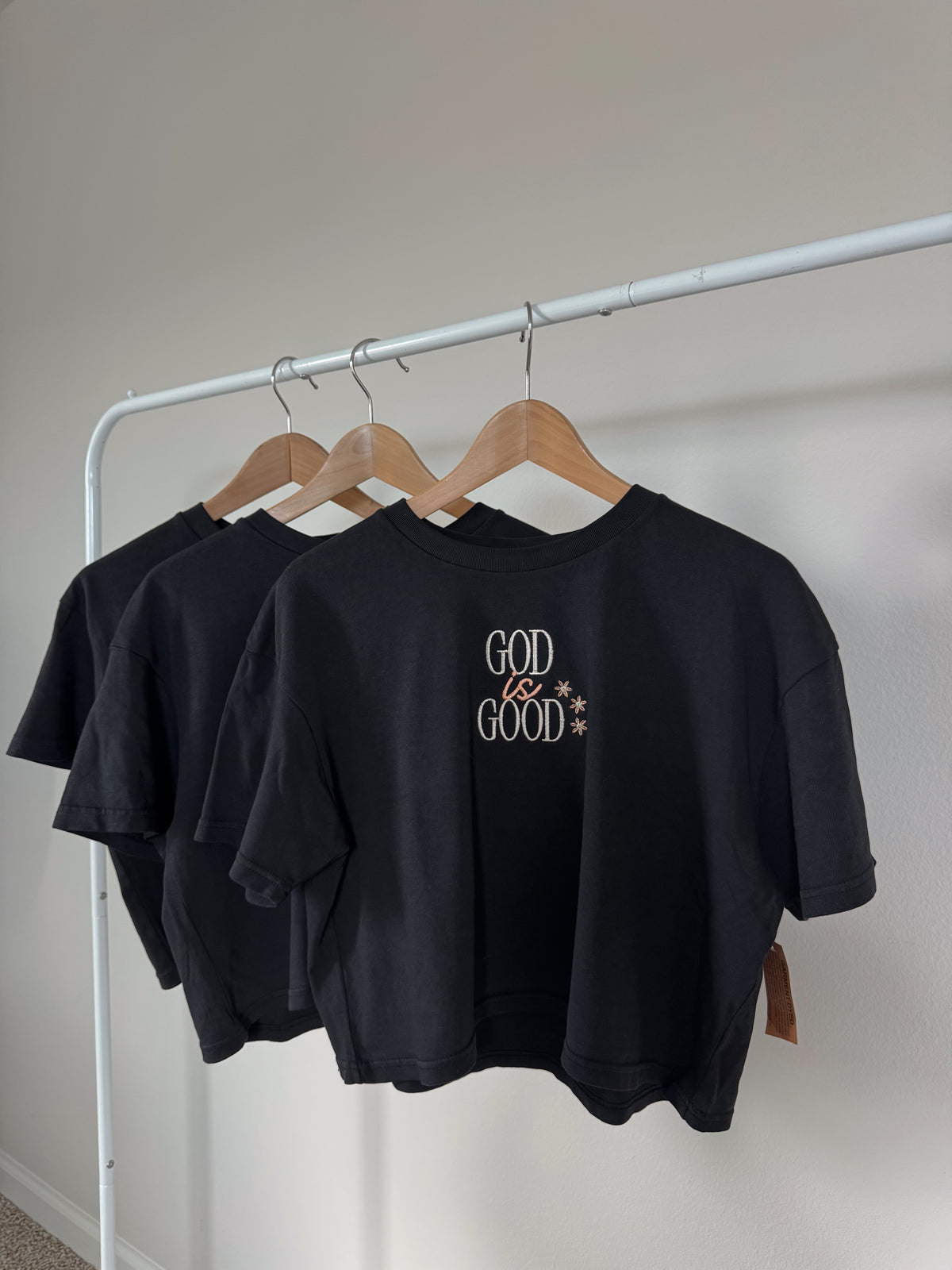 God is Good | Embroidered Crop Tee