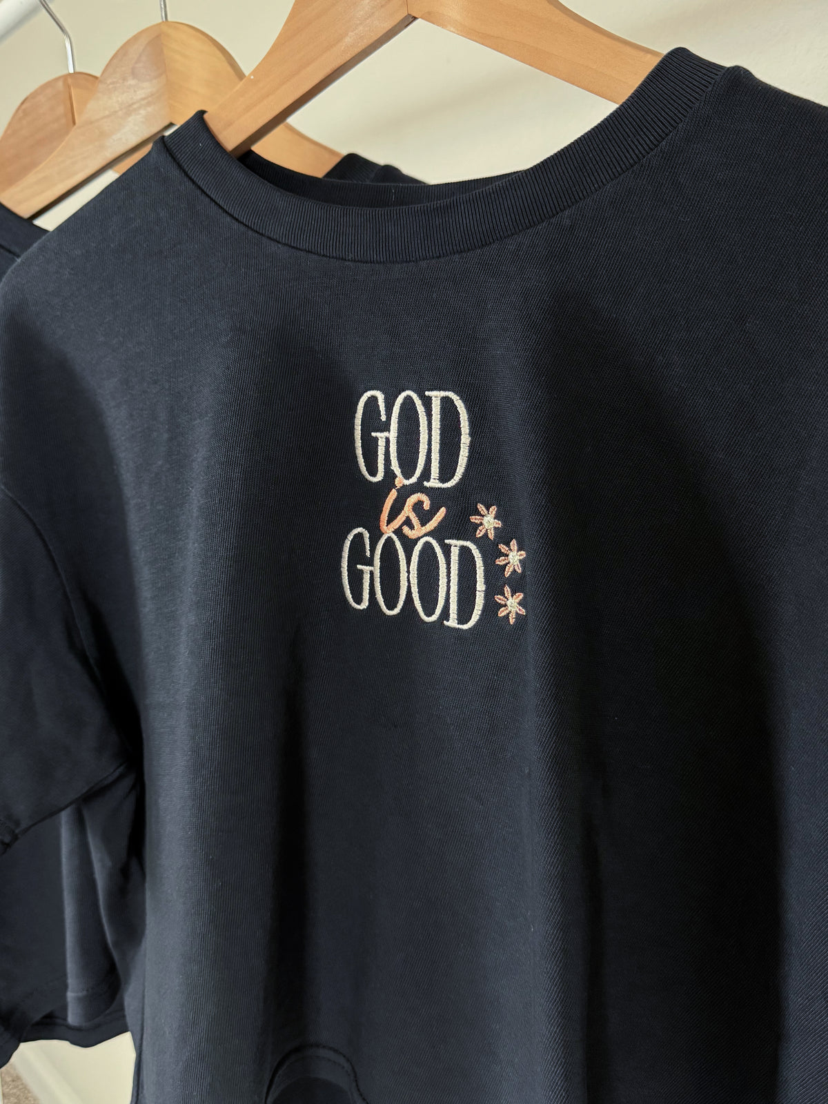 God is Good | Embroidered Crop Tee