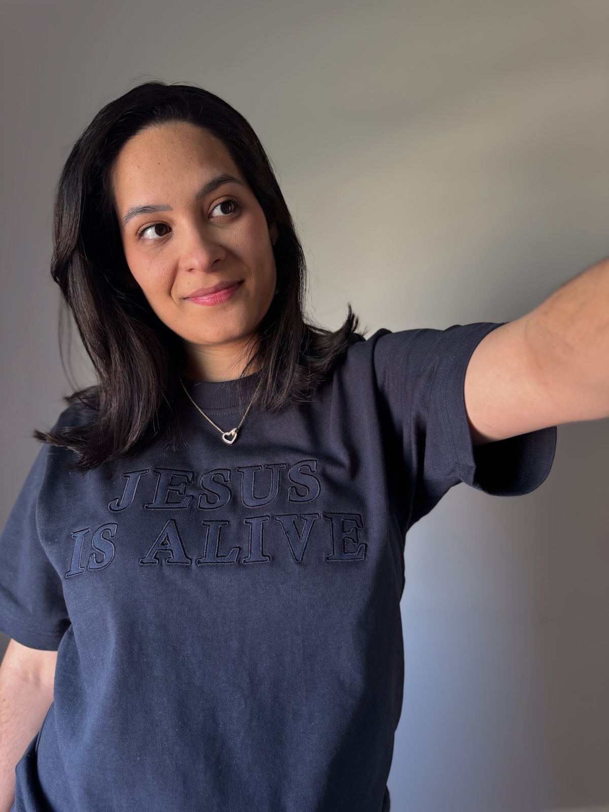 Jesus is Alive | Embroidered Patchwork Oversized Shirt