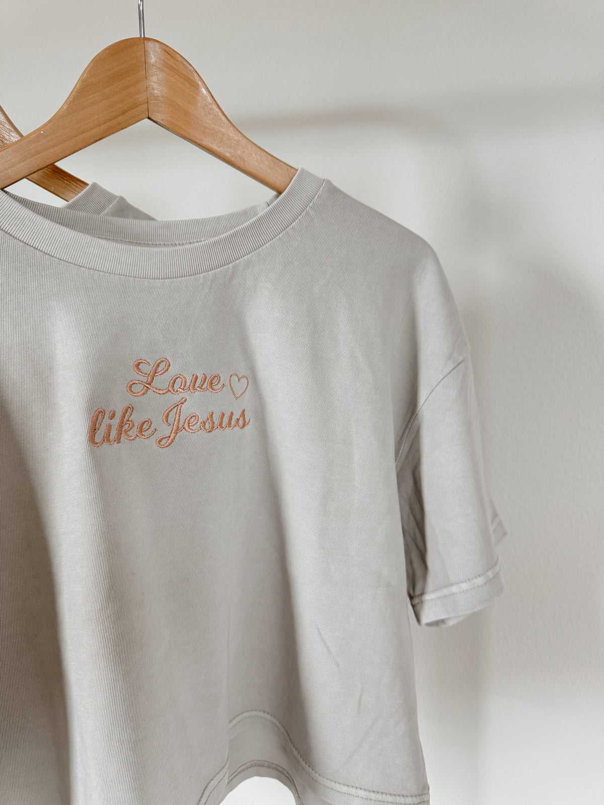 Love Like Jesus | Embroidered Crop Tee