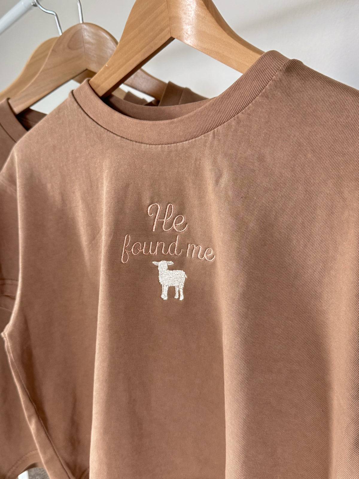 He Found Me | Embroidered Crop Tee
